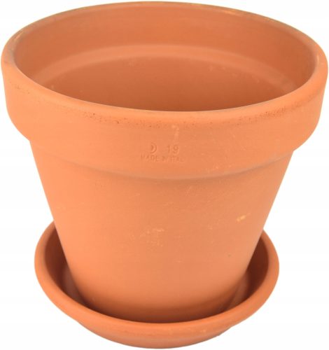  Degrea virágcserép, kerámia, terrakotta, 19,2 x 19,2 x 17,2 cm + Degrea virágcserép állvány, 16,9 cm, kerámia
