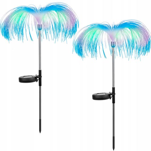 Földbe szúrható lámpa - 2x Solar Garden Lámpa LED medúza az RGB kertjéhez