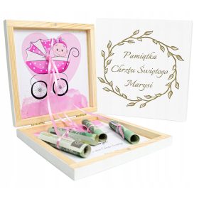 Emlékkép - Szuvenír keresztelés ajándékdoboz pénz