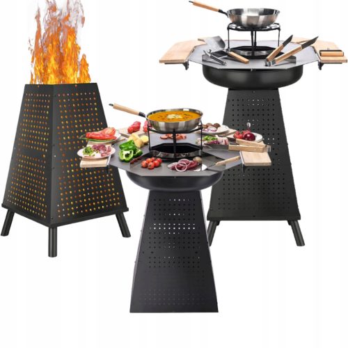  SZÉN GRILL + KANDALLÓ + 2IN1 KIEGÉSZÍTŐ KÉSZLET