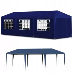   Kerti pavilon, sátrak - Kék kerti sátor pavilon 3x9 m 8 falak