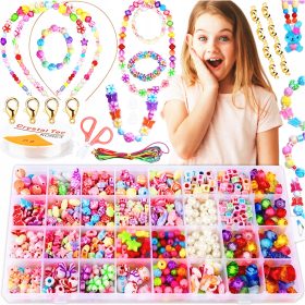    Gyerek karkötők készítésére szolgáló készlet, barkácsgyöngyök, ajándék lányoknak