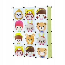  MODULÁRUS SZEKRÉNY POLCRUHÁZ GYERMEKEKNEK - ZÖLD