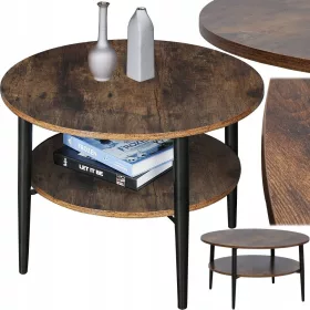    Signal Ella dohányzóasztal, kerek, 80 x 80 x 45 cm, barna árnyalatokkal