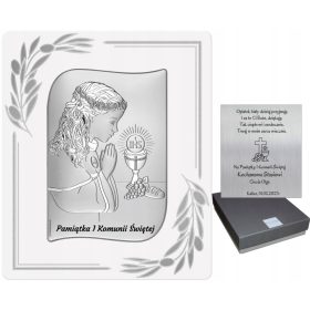    Beltrami elsőáldozási ajándéktárgy, ezüst, 15x17,5 cm