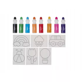   Jelölők gyerekeknek - DOT markerek bélyegző filc -becsapott 8pcs+sablon