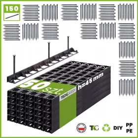   Szegély a kerthez - 50x Garden Edge 45 határ 1 méter + 150kotw