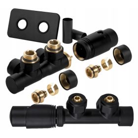   TERMOSZTATIKUS SZELEP, MATT FEKETE, DUOPLEX + NÉGYSZÖG FEDÉL