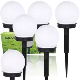   Földbe szúrható lámpa - Kerti napenergia lámpák LED golyók fehér lámpák 6 db