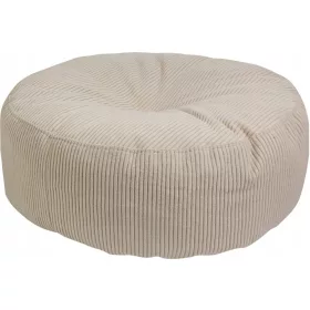 Pouf kerek henger lábtámasz kordbársony bézs 47x20 cm