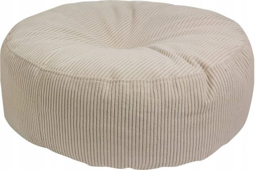 Pouf kerek henger lábtámasz kordbársony bézs 47x20 cm