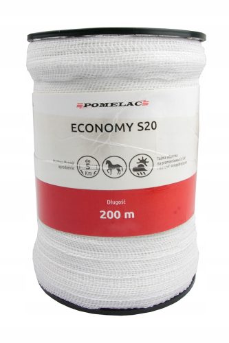 Fa nyest - Fehér szalag lovakhoz pásztor 20 mm x200 m pump