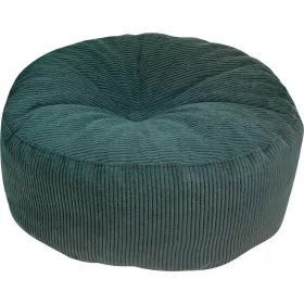 Pouf kerek henger lábtámasz kordbársony zöld 47x20