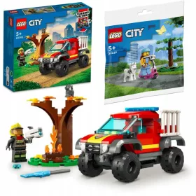    LEGO City 60393 Firetruck 4x4 Mentőmisszió + LEGO City 30639 kutyafuttató és robogó