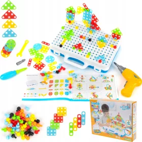   Építőkészlet - Barkácskészlet bőröndben, csavarhúzós puzzle