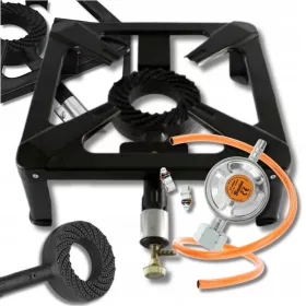   Hompack24 gázégő 40x40 cm + tömlő + szűkítő + 2 bilincs