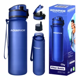   Vízszűrő palack - Aquaphor City sötétkék szűrőpalack 500ml