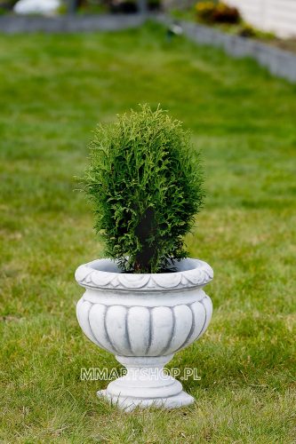  MMartShop virágcserép 30 cm x 30 x 32 cm átmérője 30 cm fehér beton, szürke és ezüst árnyalatai