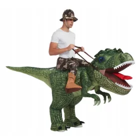  Unisex gyerek jelmez - Dischase a felfújható dinoszaurusz T-rex zöld ruhát l