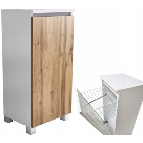 FÜRDŐSZOBAI LÁDA, függő, szennyeskosárral, tölgy