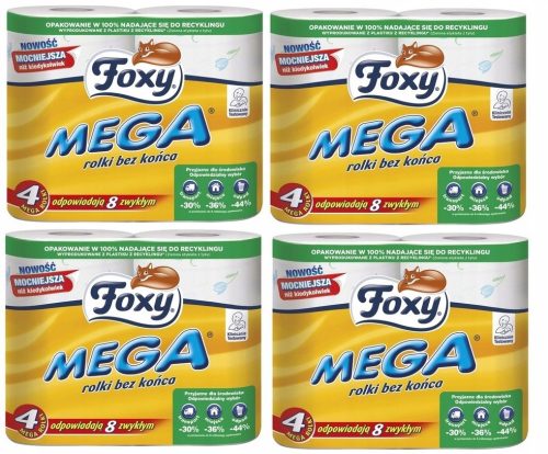 Vécé papír - Foxy Mega Long WC -papír 16 görgők
