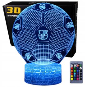   Gyermek éjszakai lámpa - 3D -s lámpa LED USB FC Barcelona futball