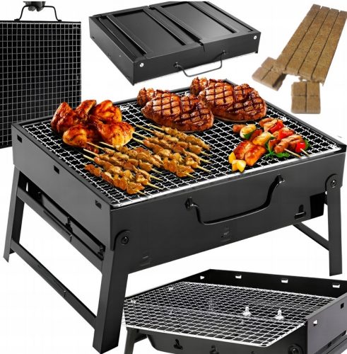  Faszén grill TOURIST GRILL 35 x 27 cm Kemping Hordozható Összecsukható