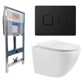    CERSANIT AQUA 72 FEKETE PNEUMATIKUS KERETES WC SZETT ARBO SLIM RIM TÁL