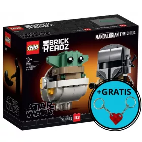    LEGO BrickHeadz 75317 The Mandalorian and the Child + LEGO szív kulcstartó