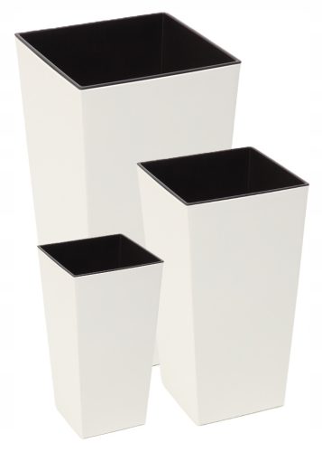  Lamela virágcserép 25 cm x 25 x 46,5 cm átmérője 25 cm műanyag krém + 2 egyéb termék