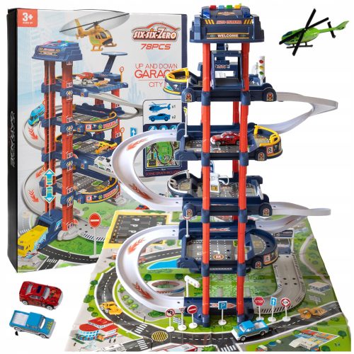 Játék autó - GARÁZS 2 szintes PARKOLÓ MATA STREETS akkumulátoros lift
