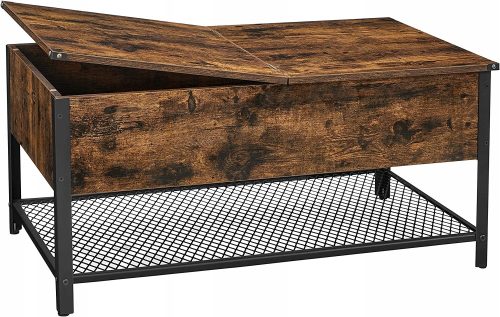  Songmics Vasagle téglalap alakú dohányzóasztal 100 x 55 x 47 cm barna árnyalatai