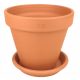  Degrea virágcserép 21,3 cm x 21,3 x 19 cm átmérő 21 cm kerámia natúr, terrakotta + Degrea virágcserép állvány 19 cm kerámia