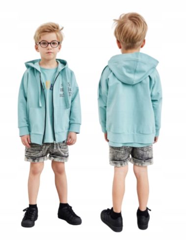 Gyermek pulóver - Sweatshirt tengeri türkiz mind gyerekeknek 104 110