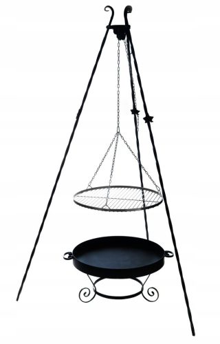  Grill állványos függőrács kerek 60cm-es kertben