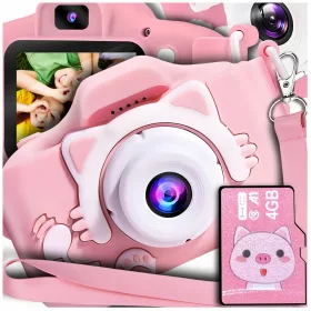    Gyermek fényképezőgép GALAXIA cat_camera 5 Mpx rózsaszín árnyalatú