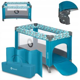  Lionelo utazóágy 65 x 125 cm, kék árnyalatok