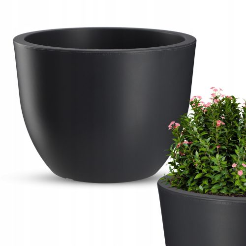  Kadax virágcserép 29,7 cm x 29,7 x 21,7 cm átmérő 29,7 cm műanyag szürke és ezüst árnyalatok