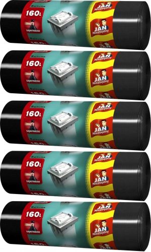 Szemeteszsákok - Fekete táskák 160L 10db Jan Essential X5