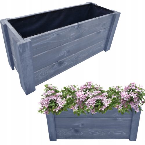 Virágcserepek - DAISY virágcserép 80 cm x 30 x 32 cm-es barna és bézs árnyalatú fa