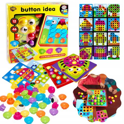Montessori játék - OKTATÓGOMBOS MOZAIK PUZZLÓS KÉZEDZÉS