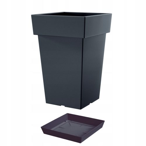  Prosperplast virágcserép 23,4 cm x 23,4 x 35,6 cm műanyag szürke és ezüst árnyalatok + Prosperplast virágcserép állvány 20 cm műanyag