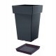  Prosperplast virágcserép 23,4 cm x 23,4 x 35,6 cm műanyag szürke és ezüst árnyalatok + Prosperplast virágcserép állvány 20 cm műanyag