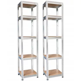 2x fém raktár állvány horganyzott garázs 180x40x40