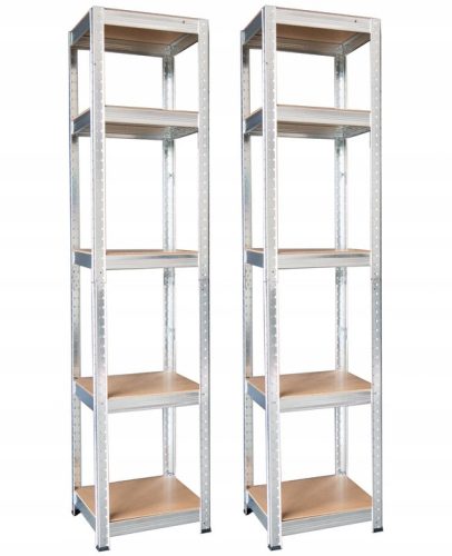 2x fém raktár állvány horganyzott garázs 180x40x40