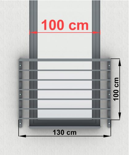 Kapaszkodó a lépcsőhöz - Francia SB-13/2 külső korlát 100 cm-es ablakhoz