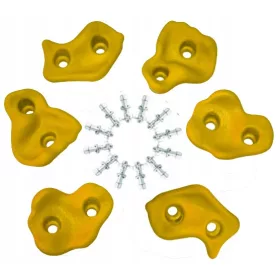 Mászókövek Fogantyúk 6 db SÁRGA + csavarok