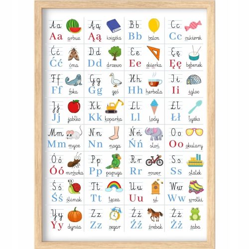 Kép a gyerekszobába - NAGY OKTATÁSI PLAKÁT ÁBÉCÉ 40x50 TÁBLA BETŐK