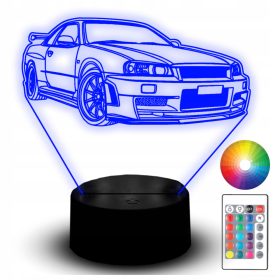   Gyermek éjszakai lámpa - LED -es éjjeli lámpa Nissan Skyline Car 3D autó