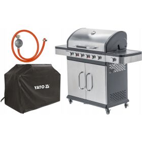   Gáz grillsütő . Gázrács 6 + 1 rozsdamentes acél + yato burkolat